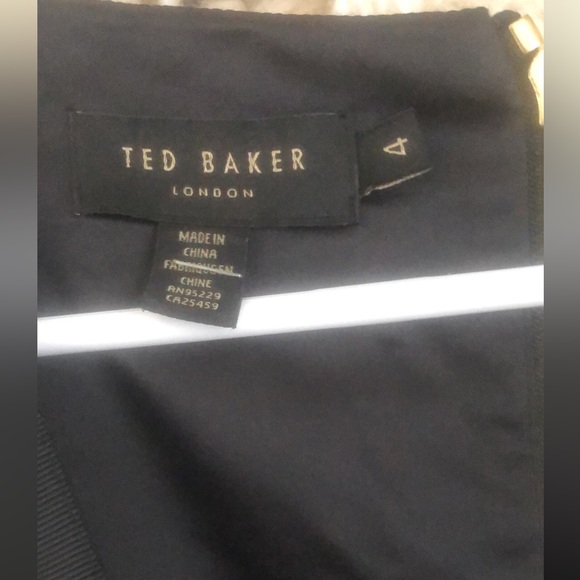 Ted Baker Kacied Secret Trellis Dress Black Floral Sleeveless size 4 Large - Picture 6 of 9